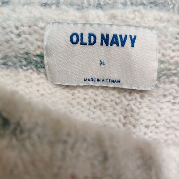Old Navy XL Multicolor Striped Knit Sweater Cozy Soft Oversized Crewneck Warm - Picture 5 of 6
